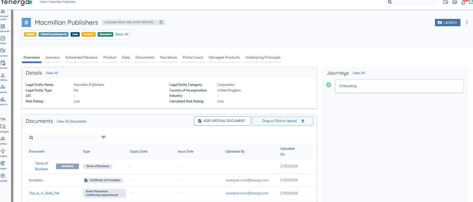 Archived Document Overview Page
