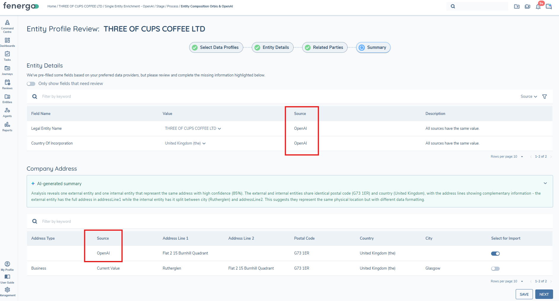 Data Sourcing Agent Config