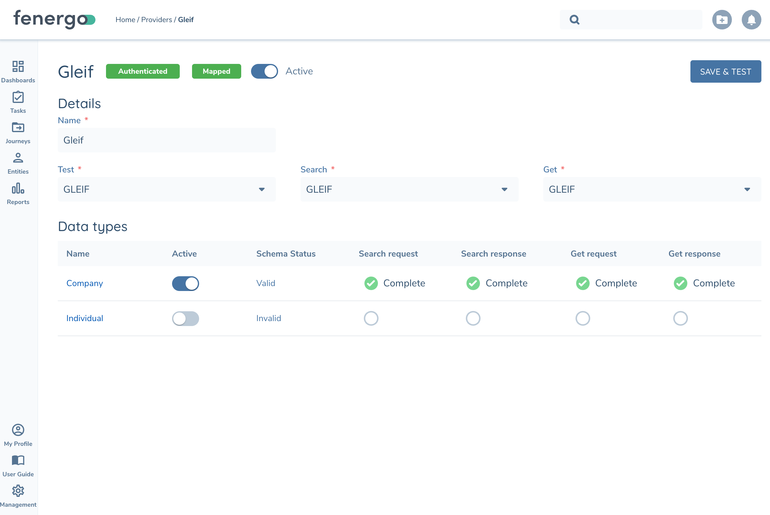 External Data Provider Configuration