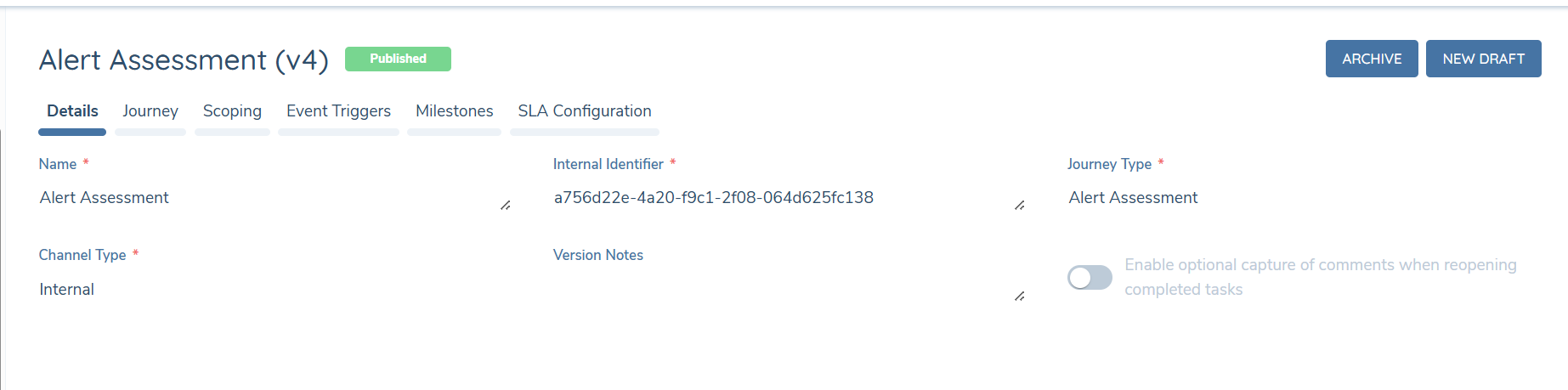 Journey Alert Assessment