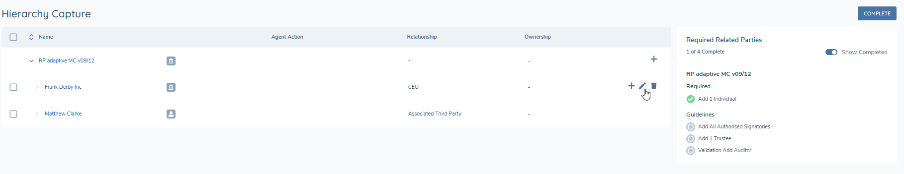 Related party table icons full view