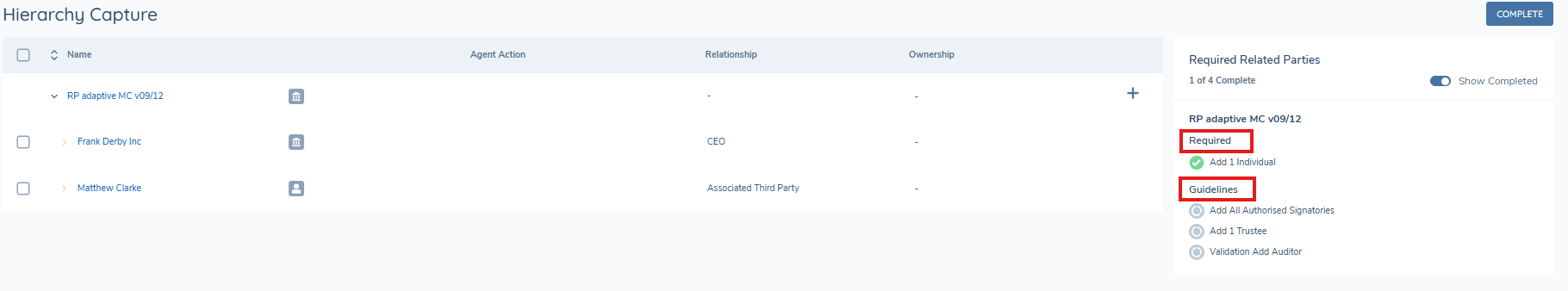 Required vs Guideline requirements