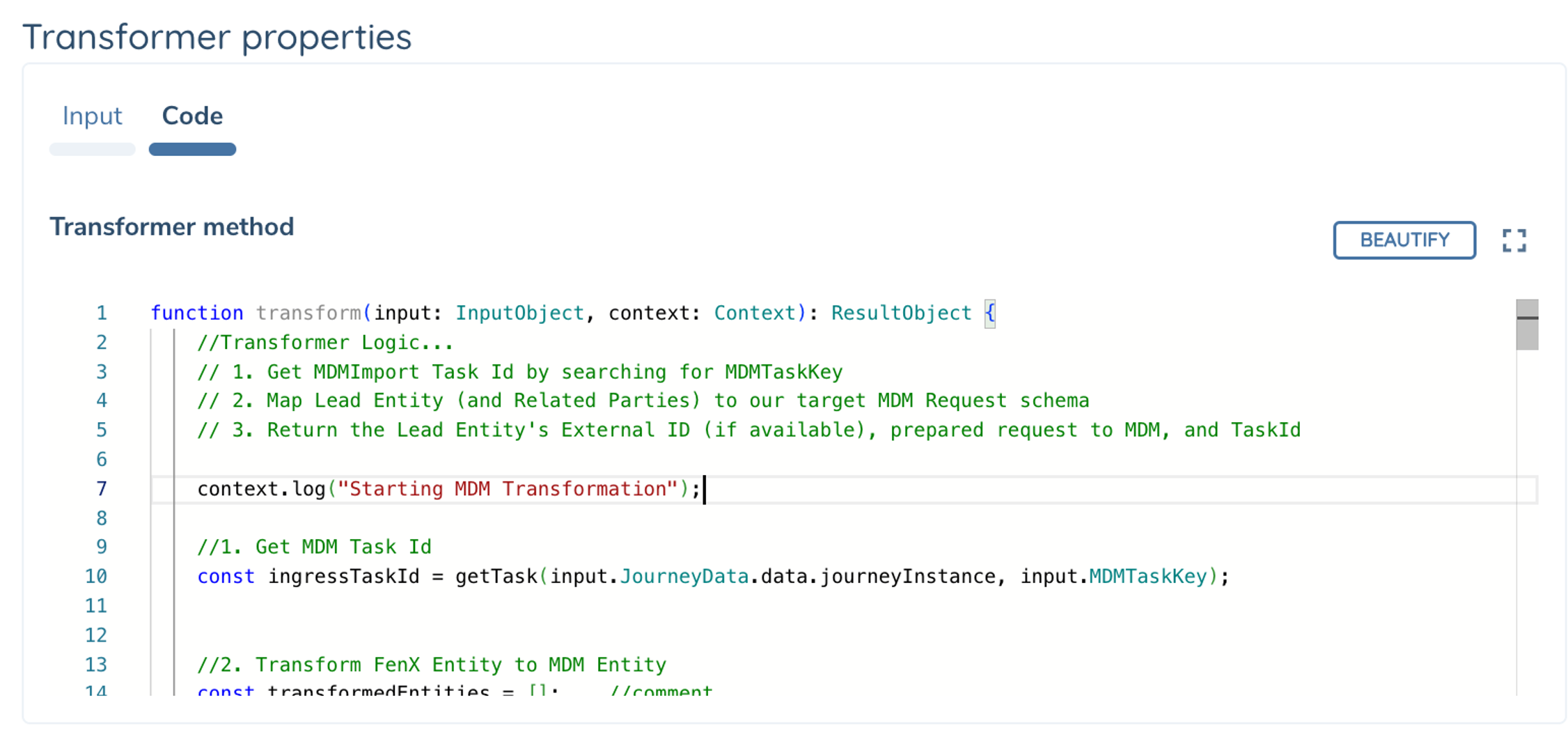 Transformer Task Options - Code