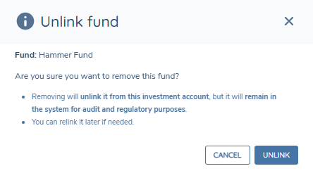 Unlink Fund Modal