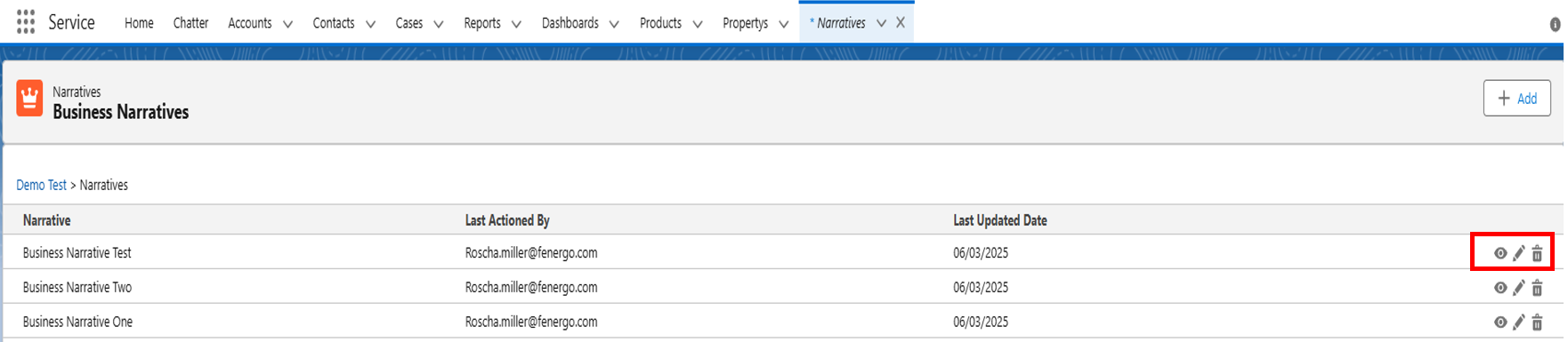 Business Narratives Grid