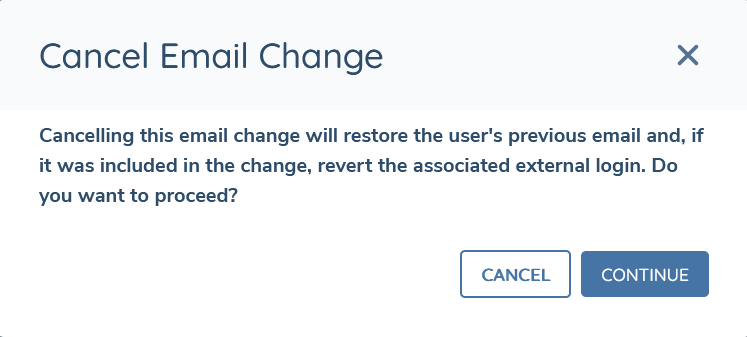 Cancel Email Change Modal