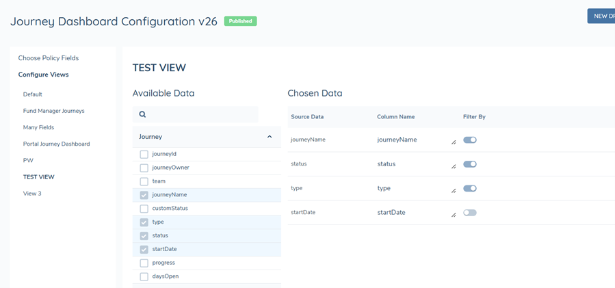 Column Configuration