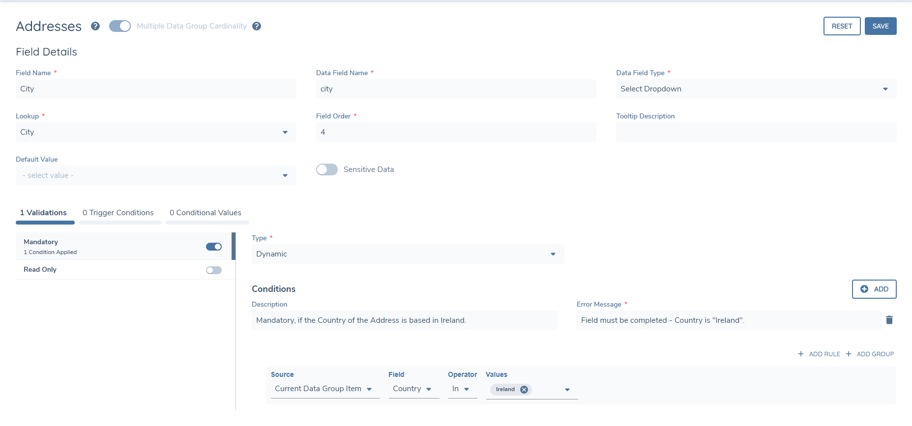 Conditional Mandatory