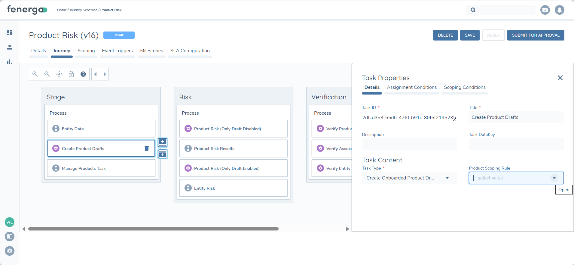 Create Onboarded Product Drafts Configuration