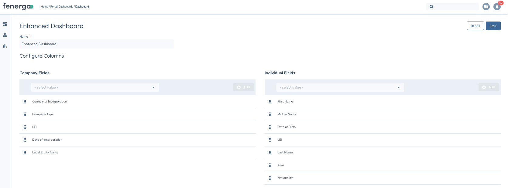 Dashboard Configuration