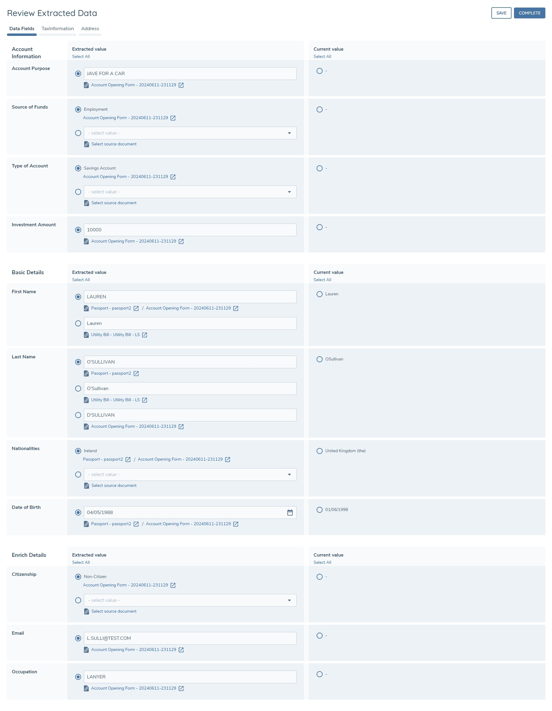 Data Extraction Task
