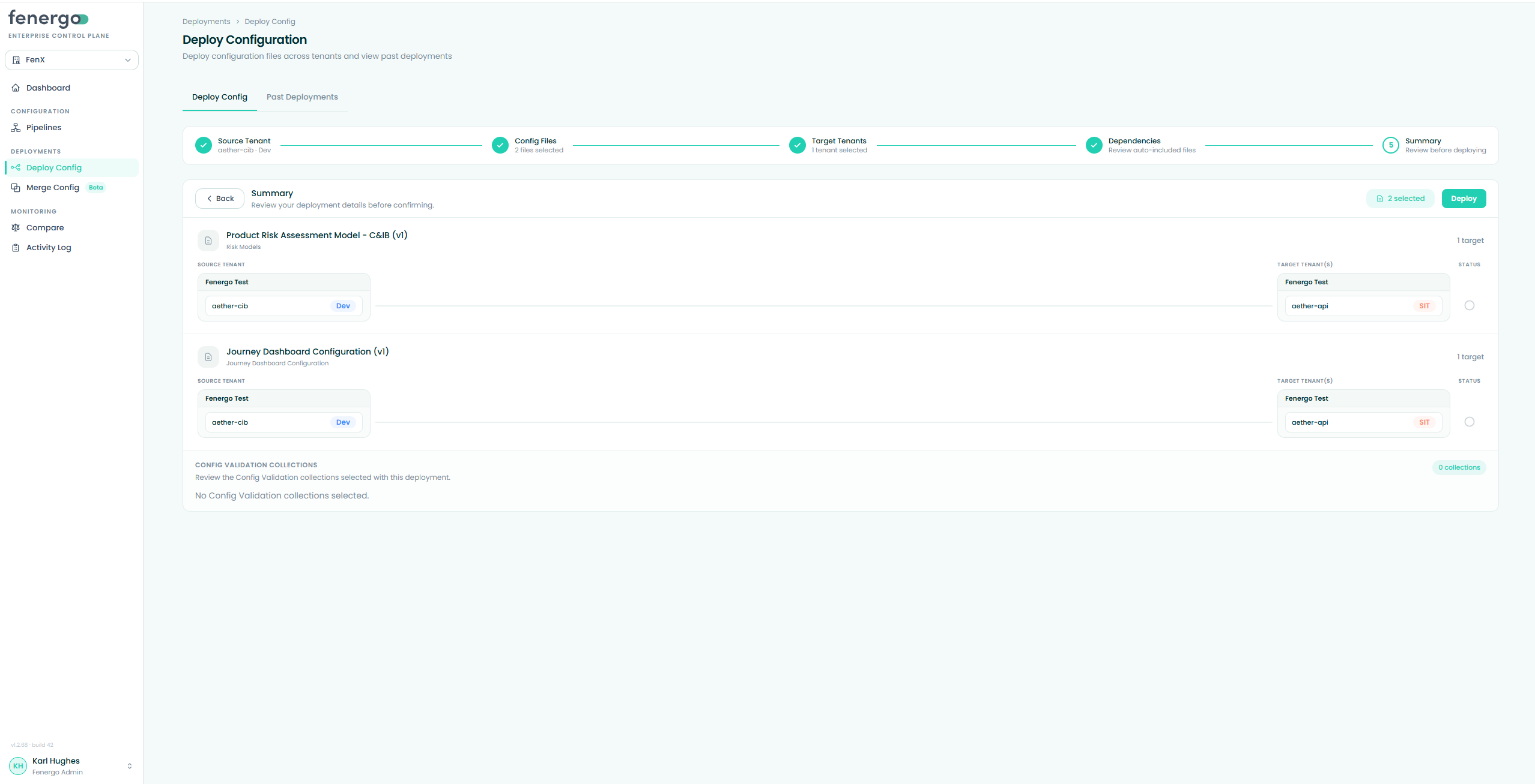 Deploy Config — Step 5: summary