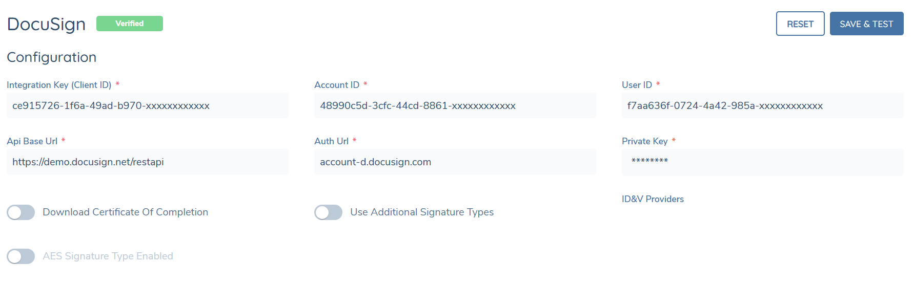 DocuSign Config
