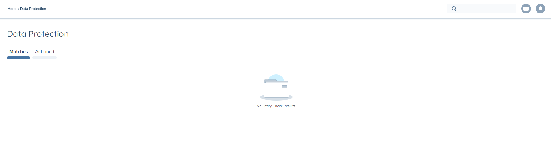 Data Protection Dashboard, Matches &amp; Actioned