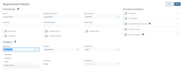 Entity Group Policy Requirements