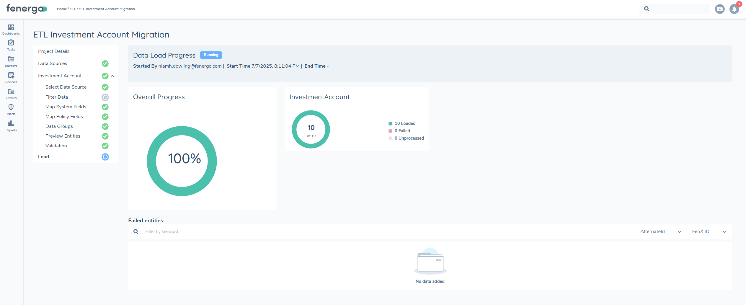 Investment Account Load