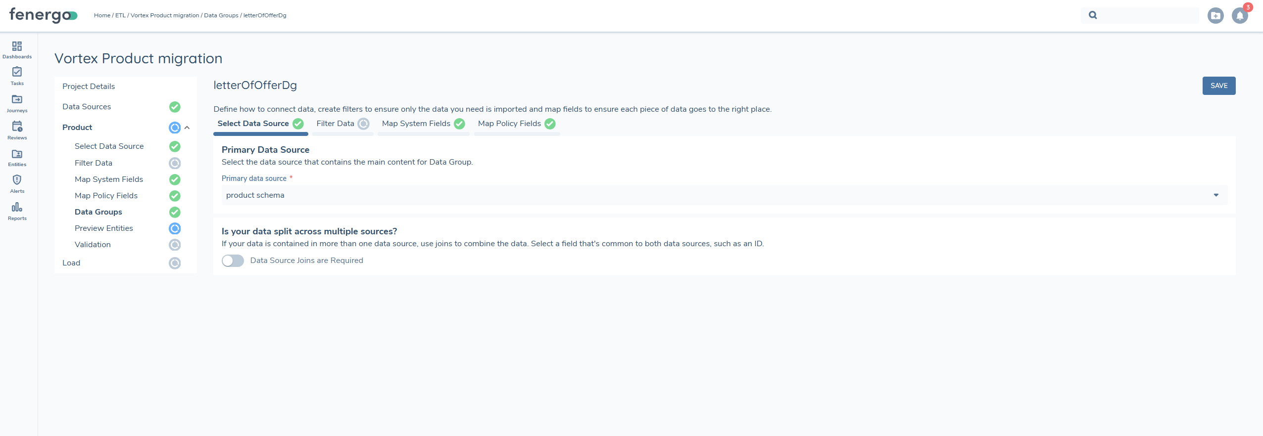 Product Map Datagroups