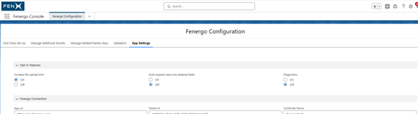 Salesforce App Settings