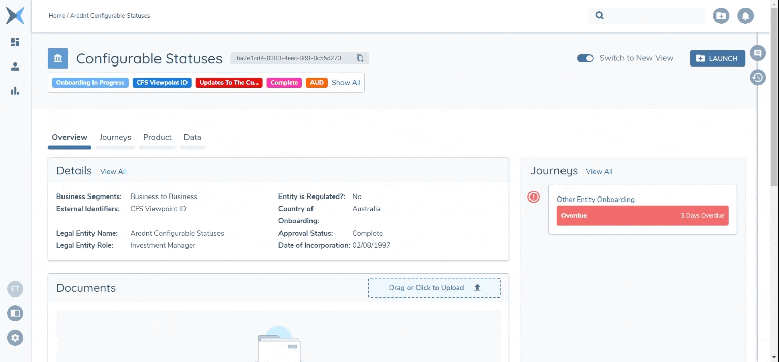 Hover Over on Entity Profile