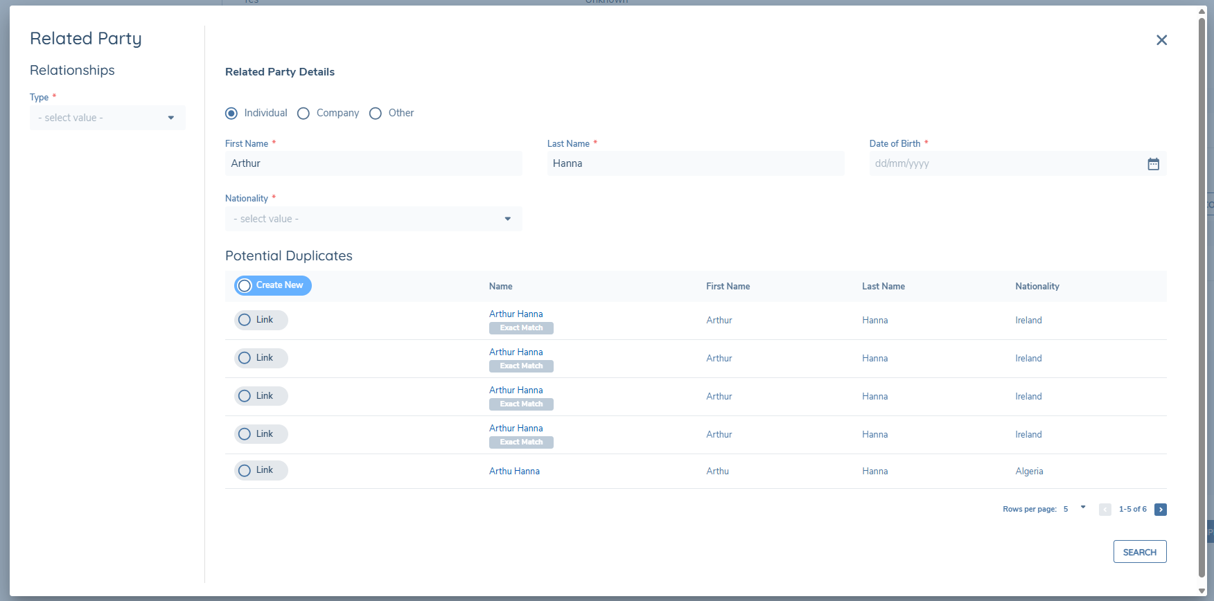 Related Party Search