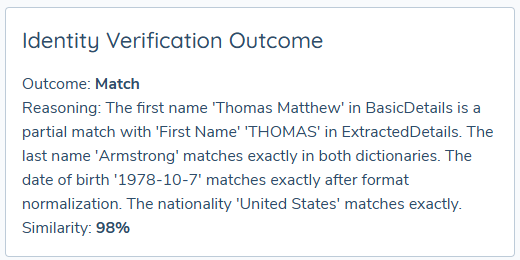 ID&amp;V Review Outcome