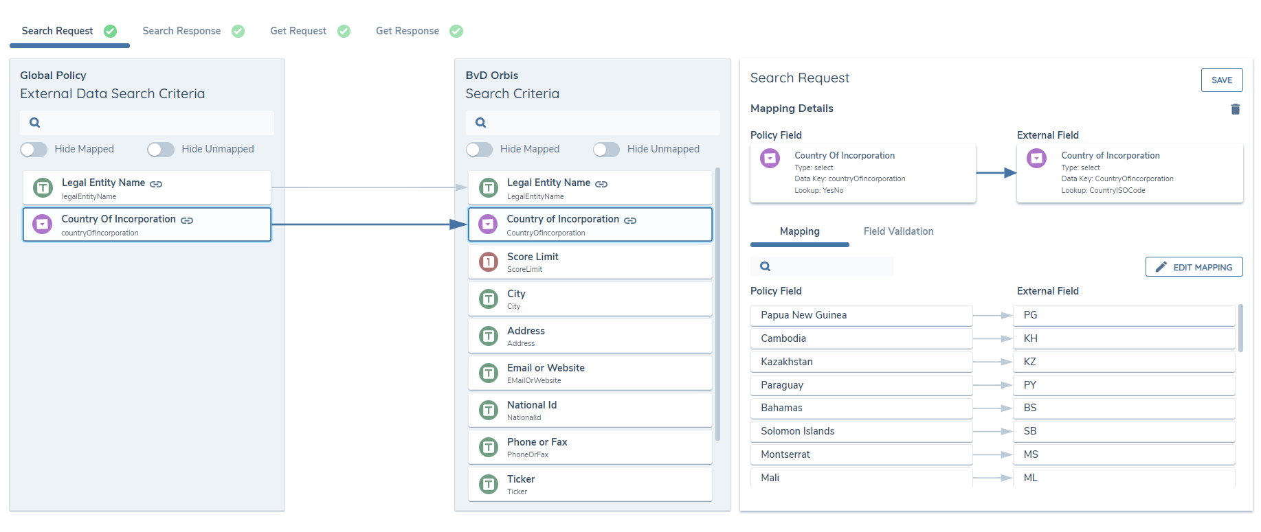 The Mapping Details Panel