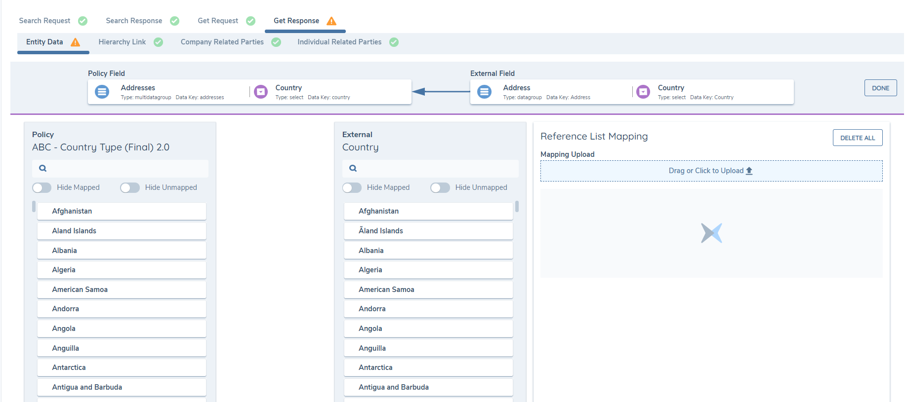 The Data Group Mapping View