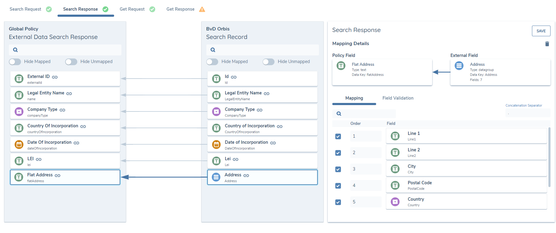 Data Group to Text Mapping