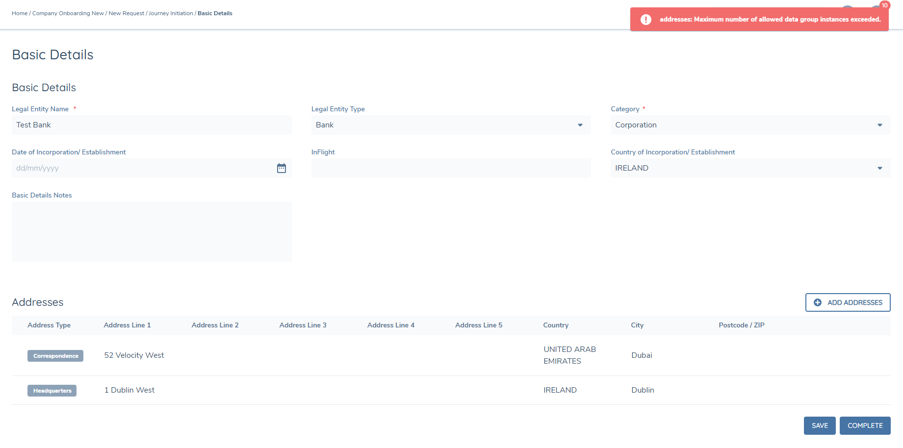 Maximum Validation Error