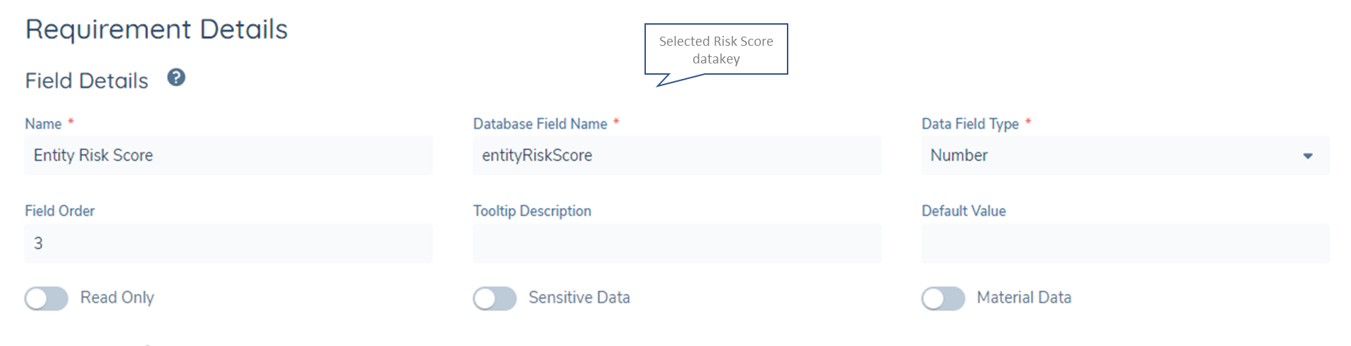 Risk Score field used in Policy