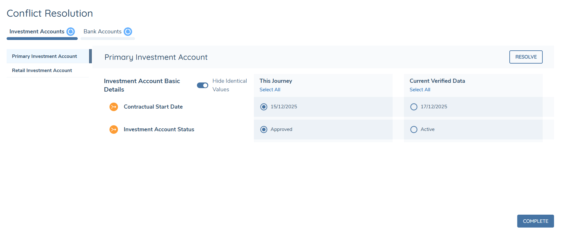 Investment Account Conflicts