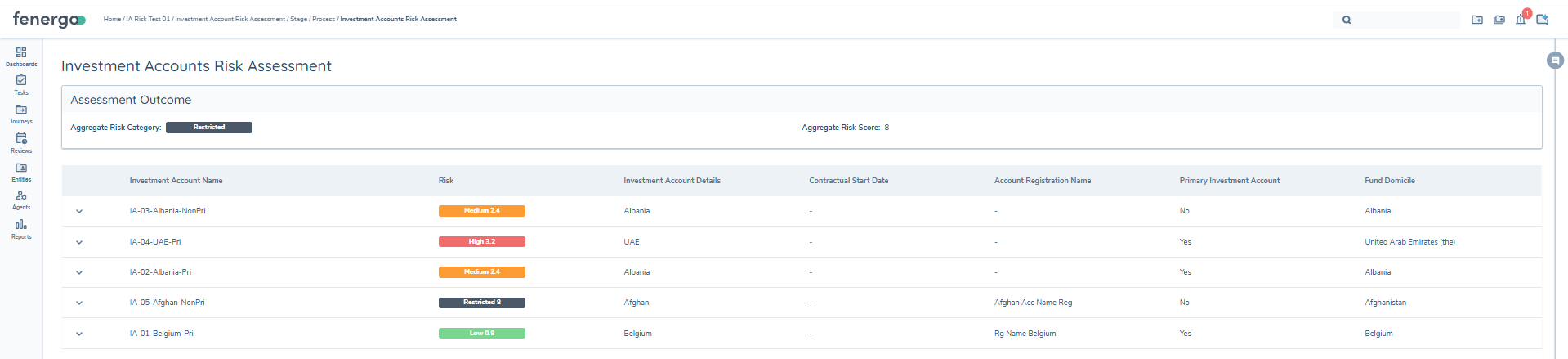 Investment Account Risk Assessment Task