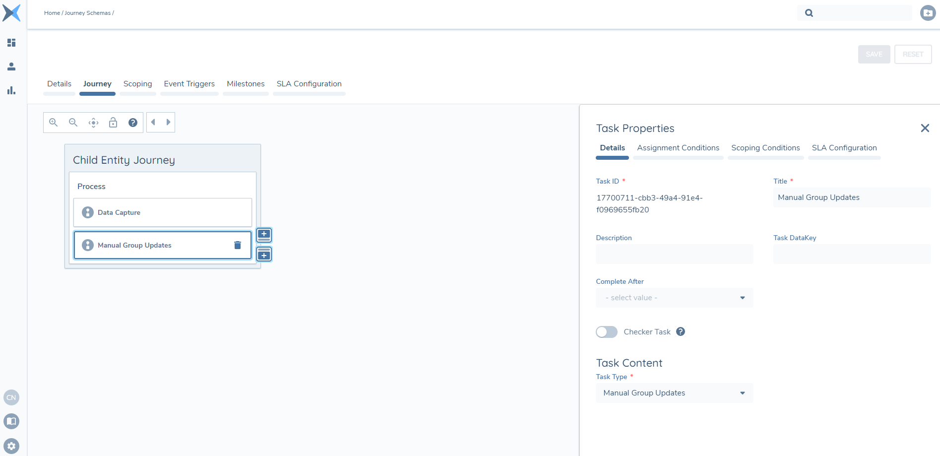 Manual Group Updates task Journey Builder