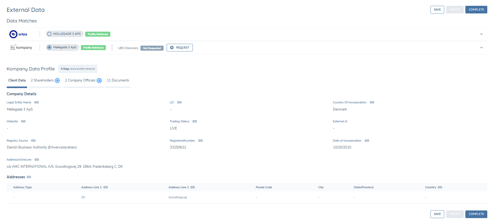 Multi-Provider Profile Results