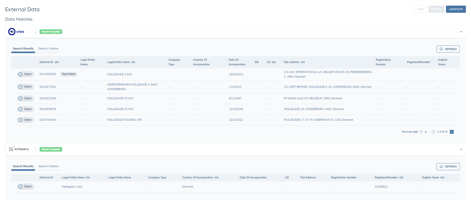 Multi-Provider Search Results