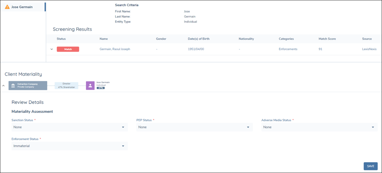 Client Materiality - Materiality Assessment