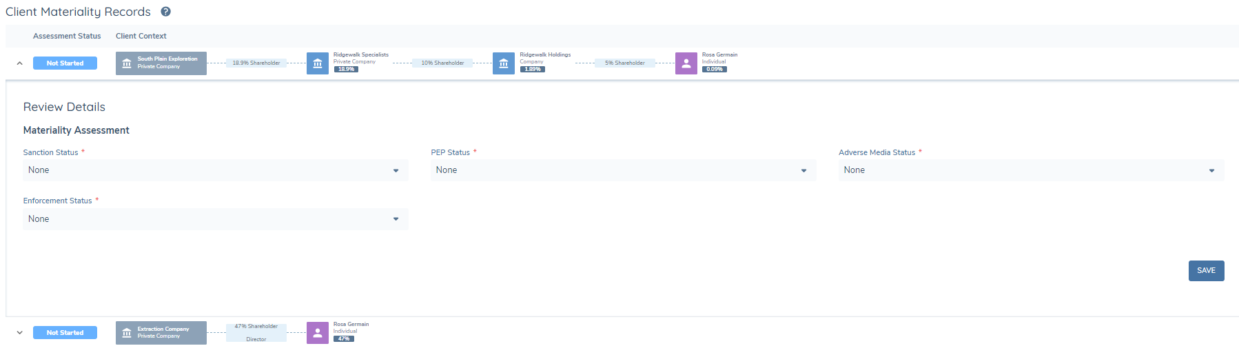 Materiality Aggregation Logic
