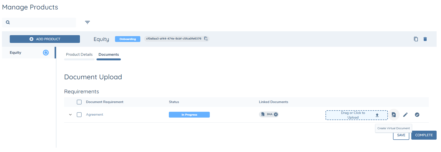 Product Virtual Documents