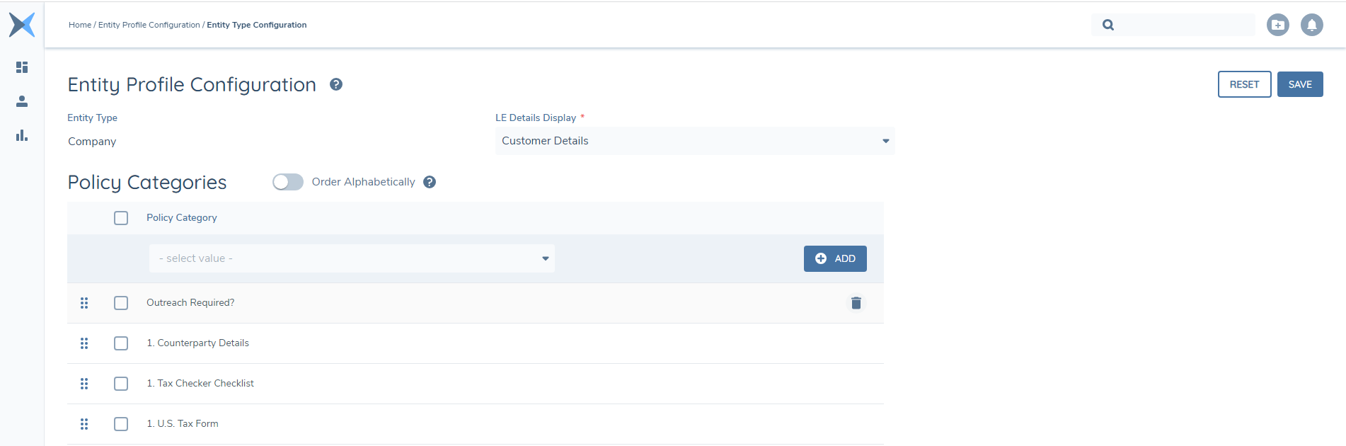 Hiding a Category from Entity Profile