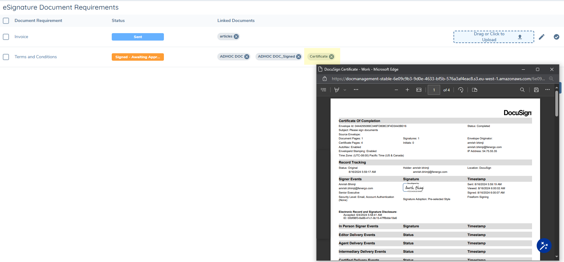 Completion Certificate
