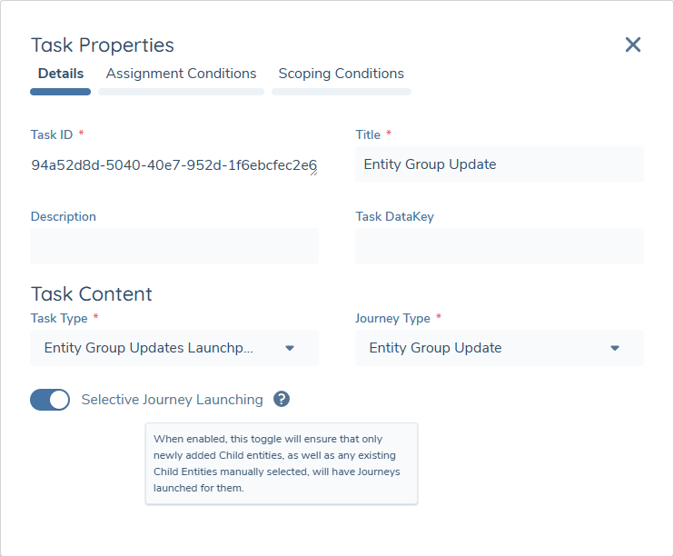 selective journey launching toggle in JB