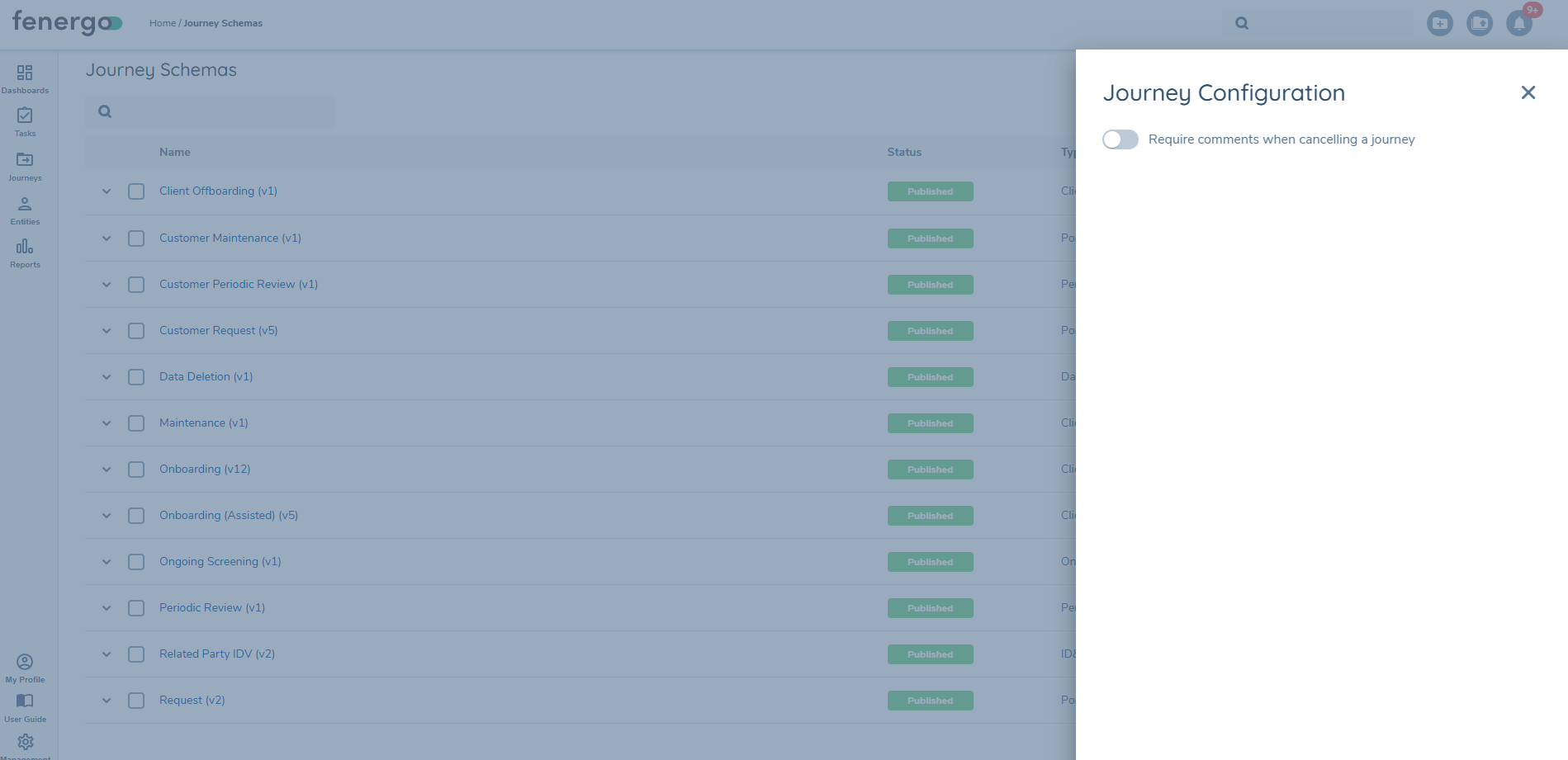 Tenant level journey configuration