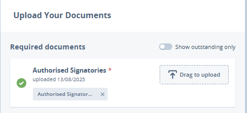 Single Document Upload
