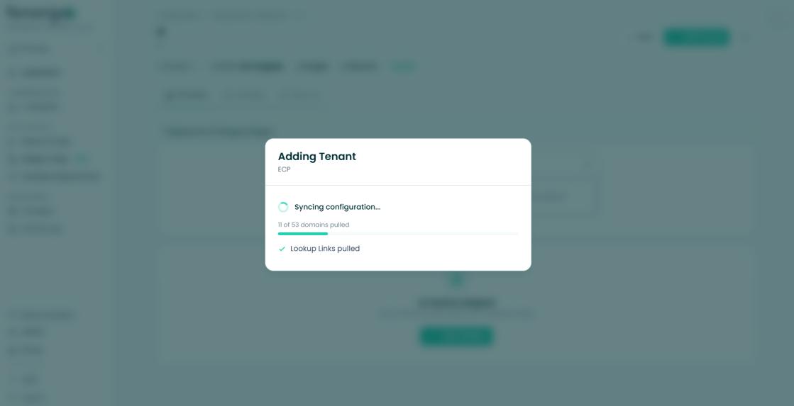 ECP syncing configuration from the newly added tenant