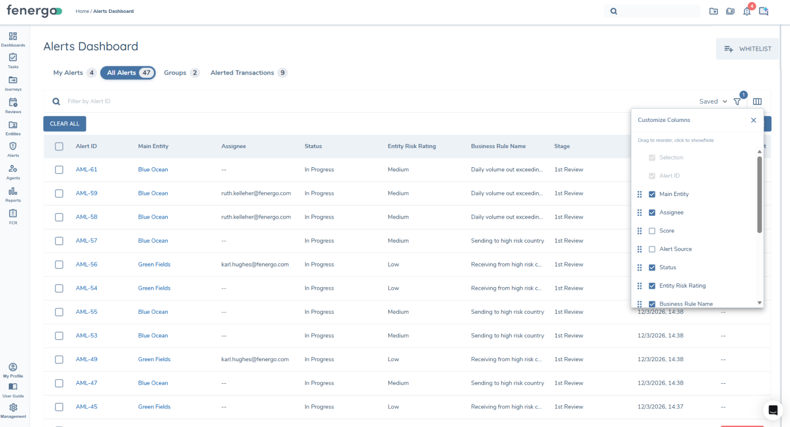 Alert Grid Configuration