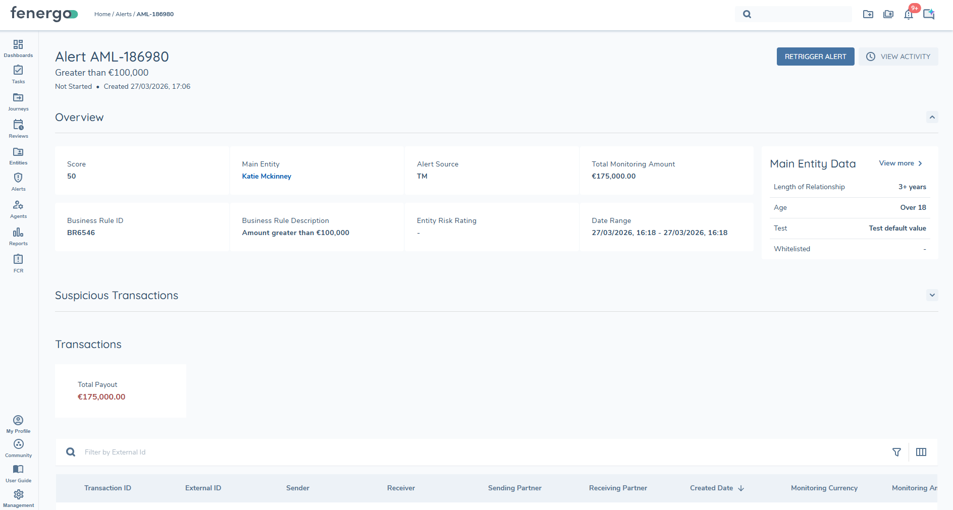 Trigger Alert Assessment Journey Manually