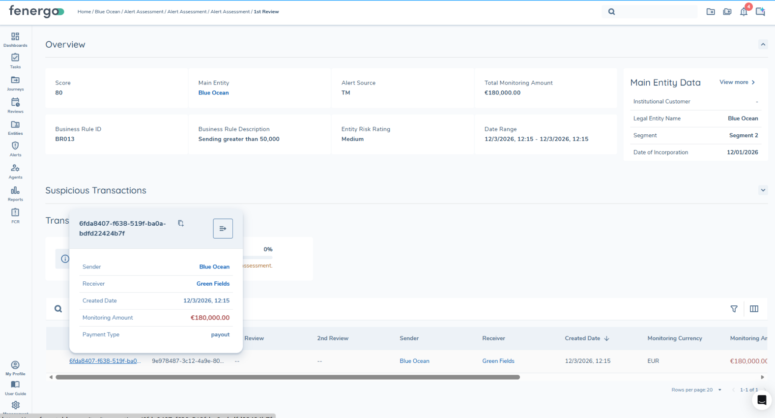 Transaction Details Popover