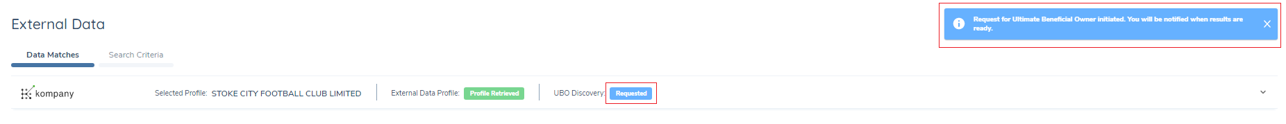 UBO Discovery Message 2