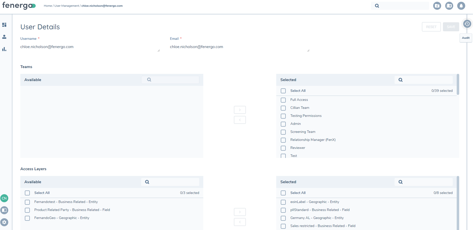 User Management Audit