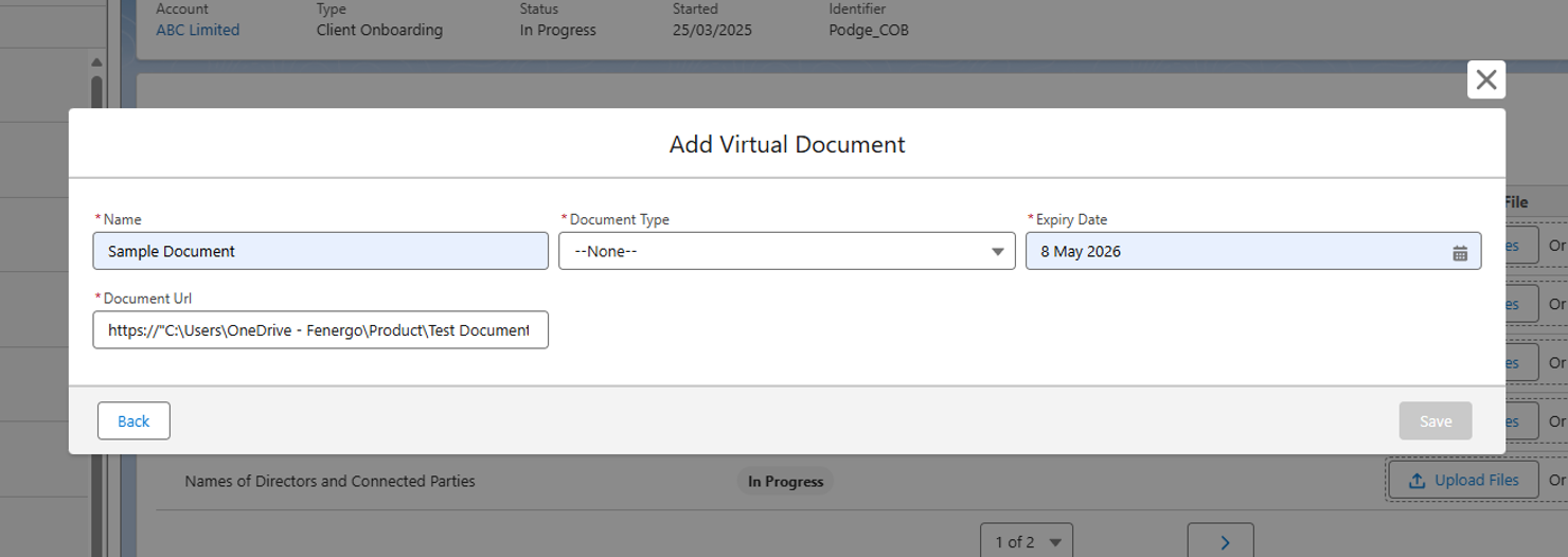 Virtual Document Modal